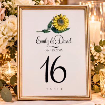 Flat Single Sided Table Card